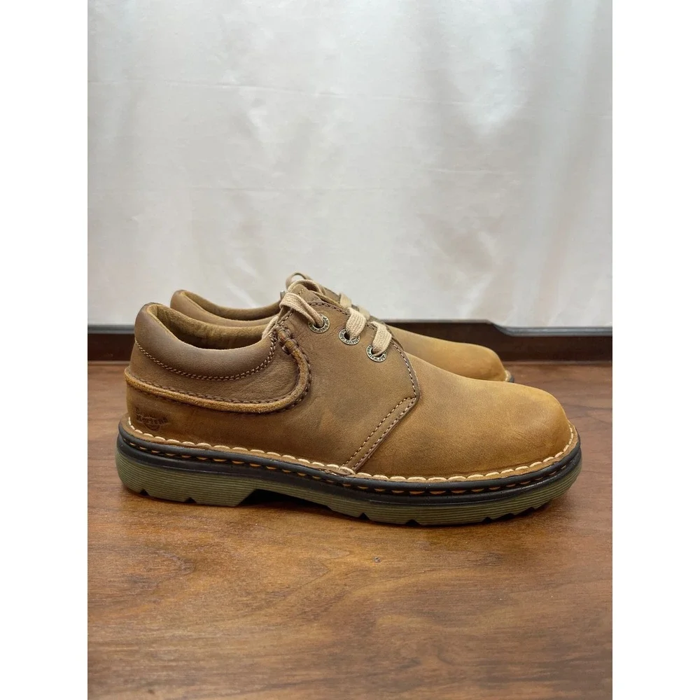 Dr Martens Mens US SZ 7 UK SZ 6  3 Eyelet Oxford Camel Tan Brown Rare EUC Clean
